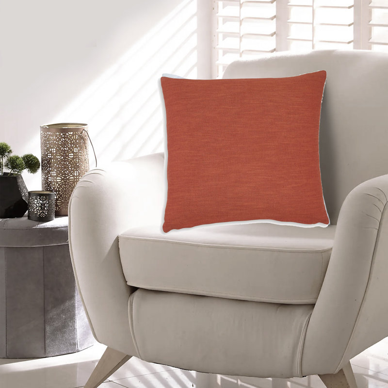 Ensemble de 4 coussins décoratifs en lin brun rouille Ina