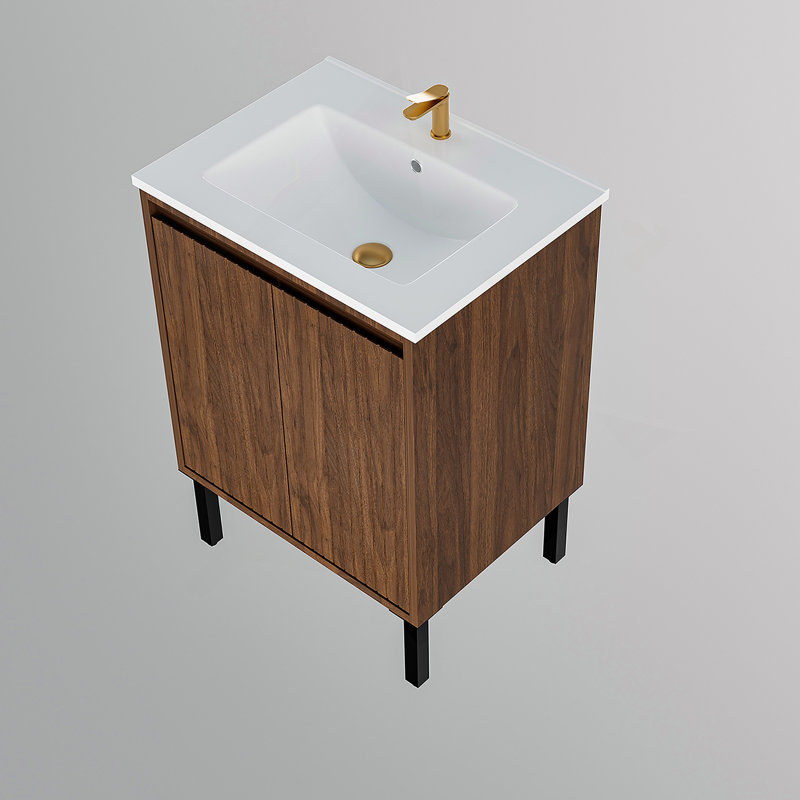 Meuble-lavabo 24 po sans lavabo, Brun