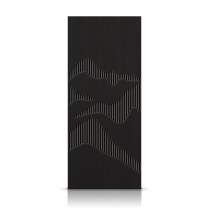 Porte standard à panneaux en bois, Noir, 30 po x 80 po