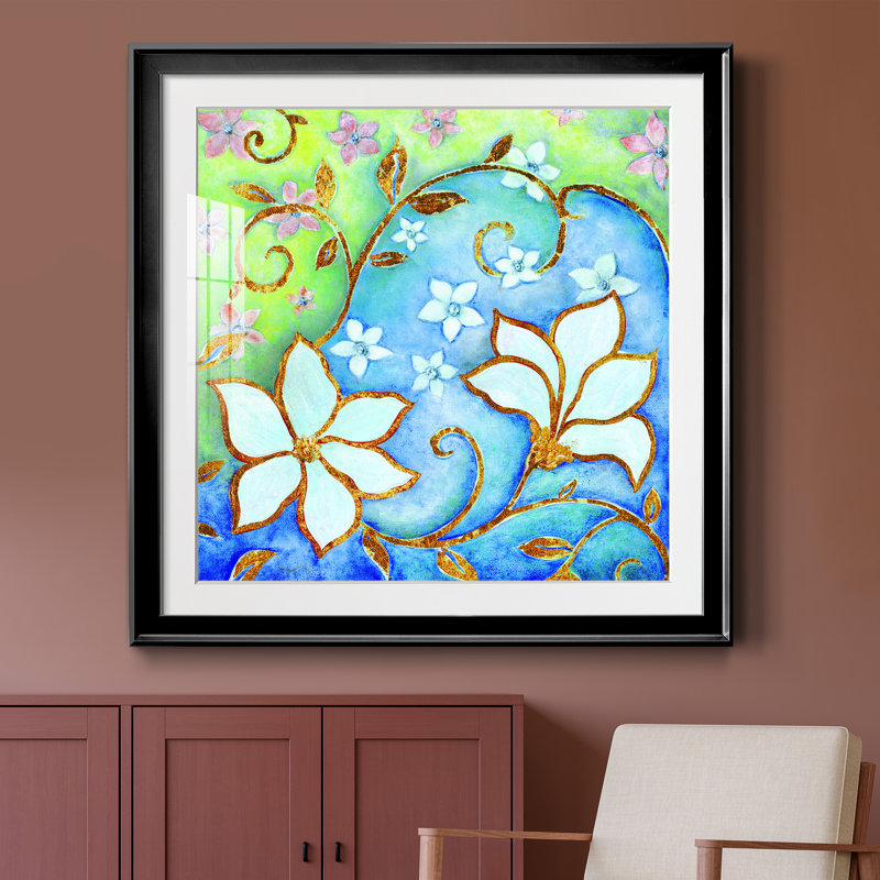 Garden Fantasy II - peinture encadrée, Papier encadré noir, H 26,5 po x l 26,5 po x P 1,5 po