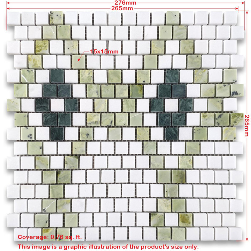 Carreau de mosaïque en marbre 10 po x 10 po