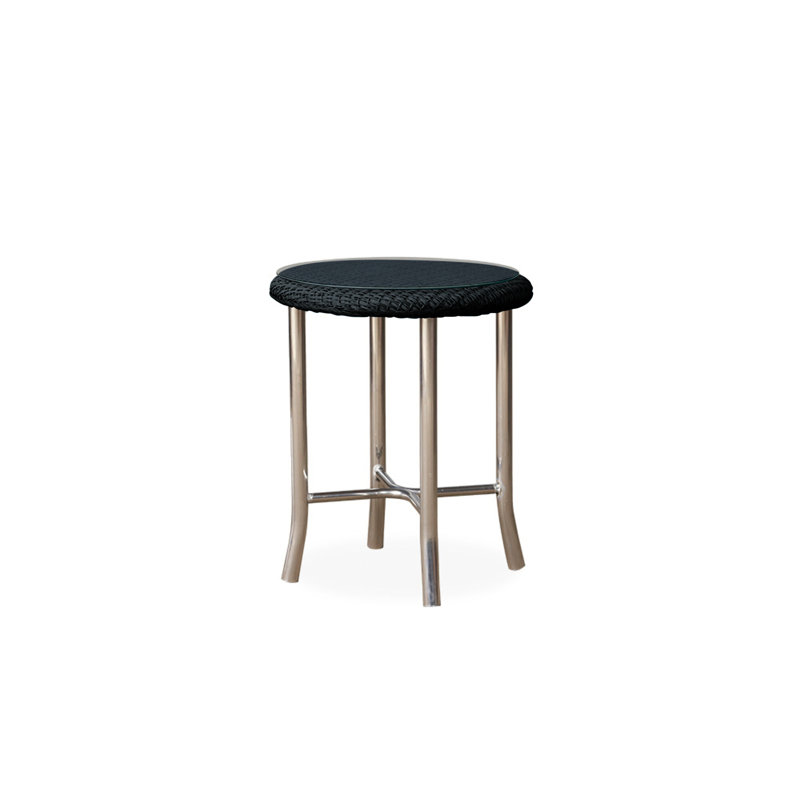 Weekend Retreat Outdoor Round Side Table, Ebony