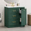 Ensemble de meuble-lavabo classique 30 po, à fixation au sol, avec trois tiroirs, dont un tiroir à double couche, avec de longues poignées dorées - parfait pour les petites salles de bain-865832746