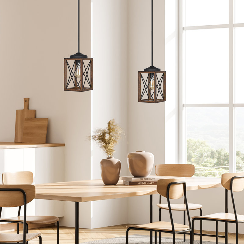 Luminaires suspendus Farmhouse - réglables pour plafonds inclinés, ensemble de 2 