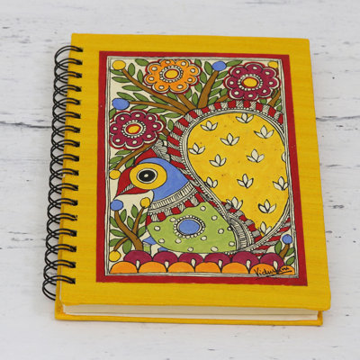 Sraping Peacock Handmade Paper Journal India Scrapbook