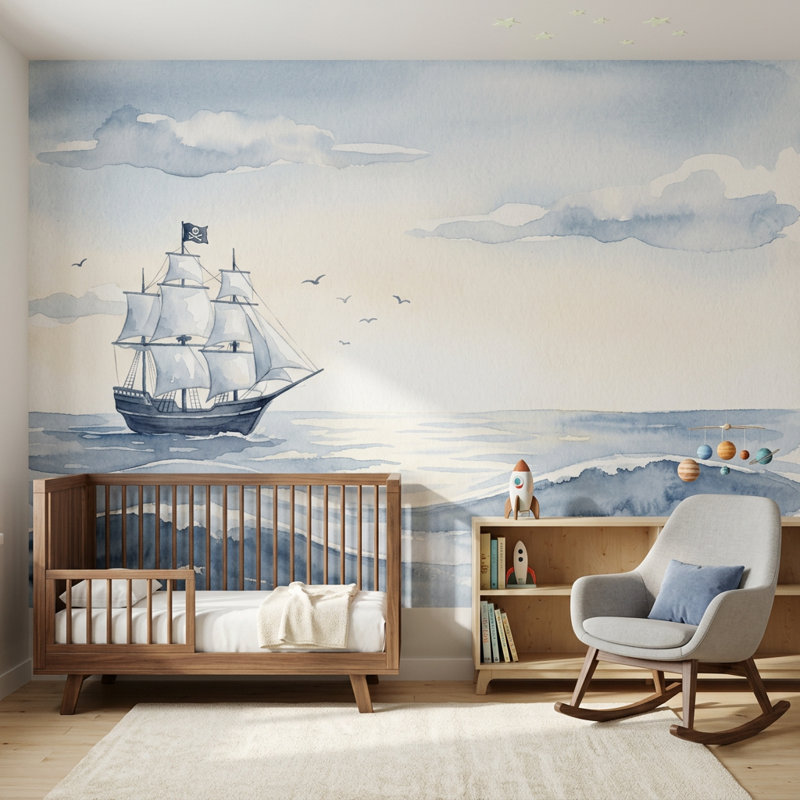 Papier peint ciel nuageux ciel couvert amovible, 100 po x 96 po, Non tissé