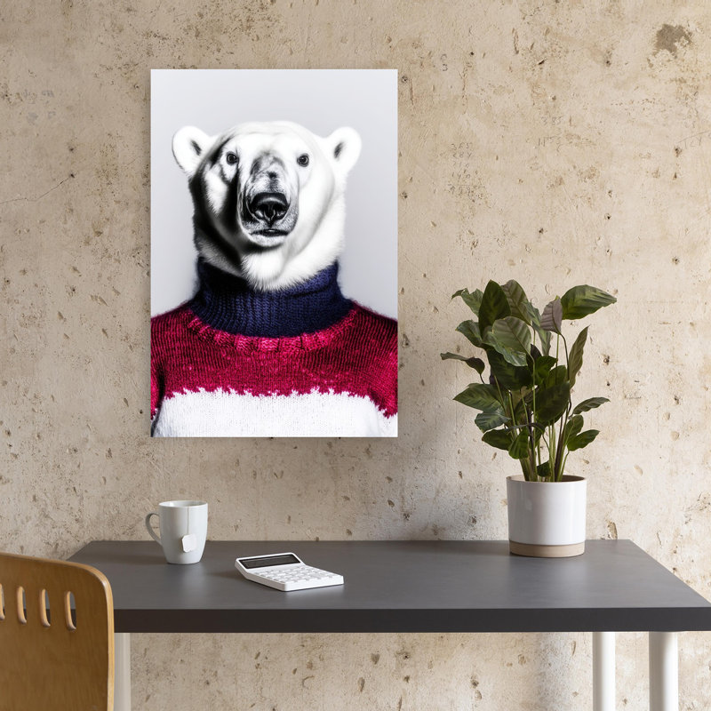 Élégant chandail d'ours polaire, H 18 po x l 12 po