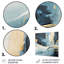 «Gold and Blue Abstract Expression 4», art mural abstrait en métal-1457712136
