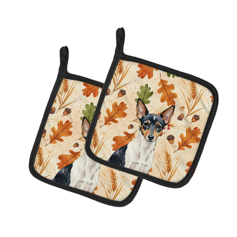 Paire de porte-casseroles Toy Fox Terrier Heirloom Fall