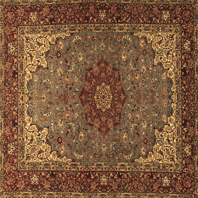 Tapis oriental carré en laine / polyester tissé à la machine 5 pi x 5 pi Jheryl