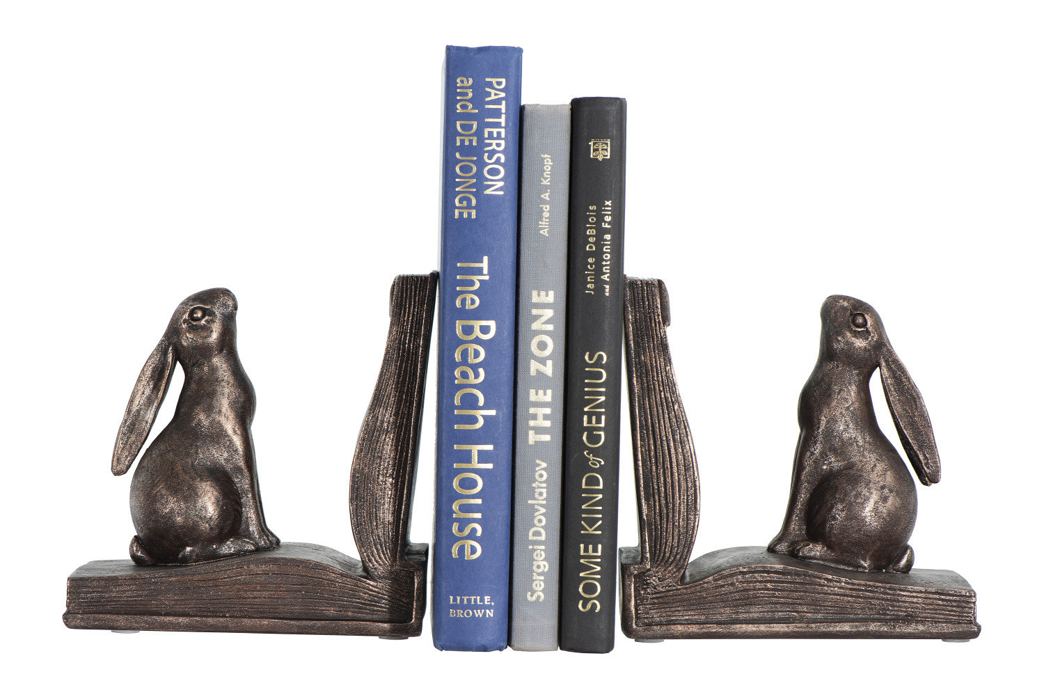 Alcott Hill® Lethe Decorative Rustic Resin Rabbit on Book Bookends ...