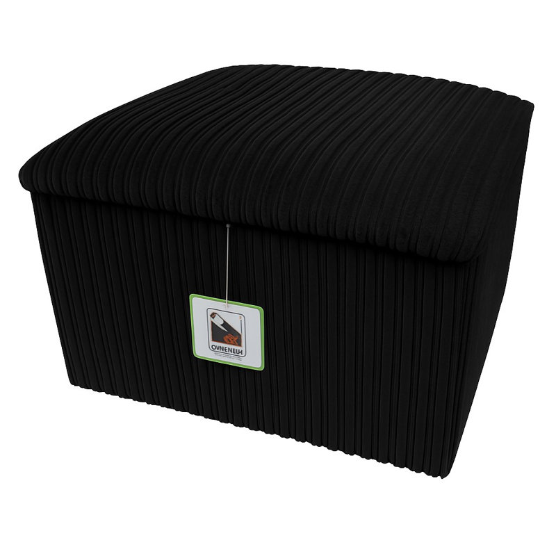 Soft Upholstered Ottoman for Living Room, Black