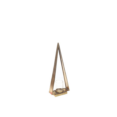 Grand porte-bougie triangulaire en métal