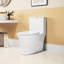 Une toilette, en céramique blanche, allongée de 1,1 / 1,6 po, hauteur confortable, et siège à fermeture en douceur blanc ferme T039wt