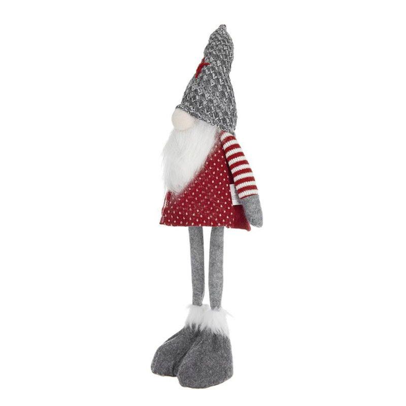 Gnome debout en tissu avec chapeau et tissu écossais
