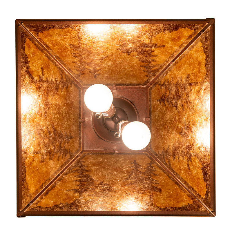 Tall Pines Pendant, 50" H x 16" W x 16" D, Amber Mica, Red Rust