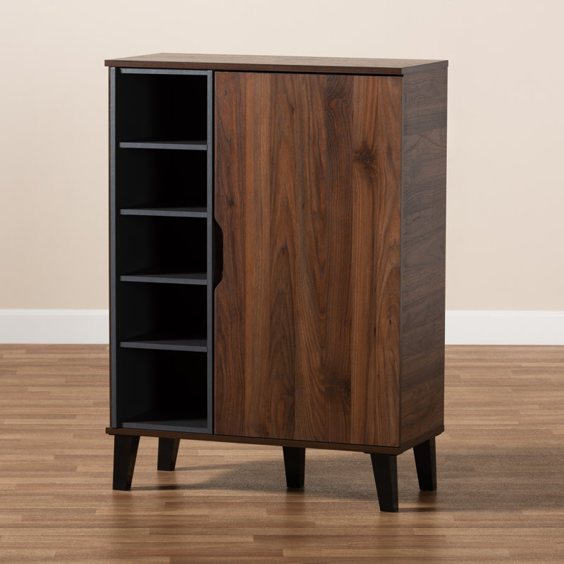 Armoire de rangement pour chaussures 15 paires Ketter, Noyer brun