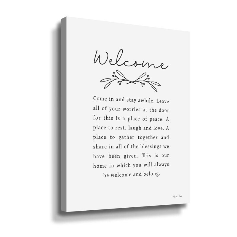 «Welcome», reproduction sur toile, Toile tendue, H 18 po x l 14 po x P 2 po