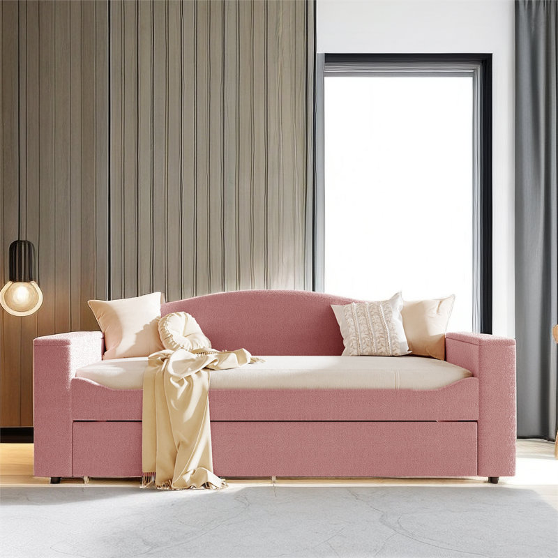 Incee Upholstered Daybed, Pink