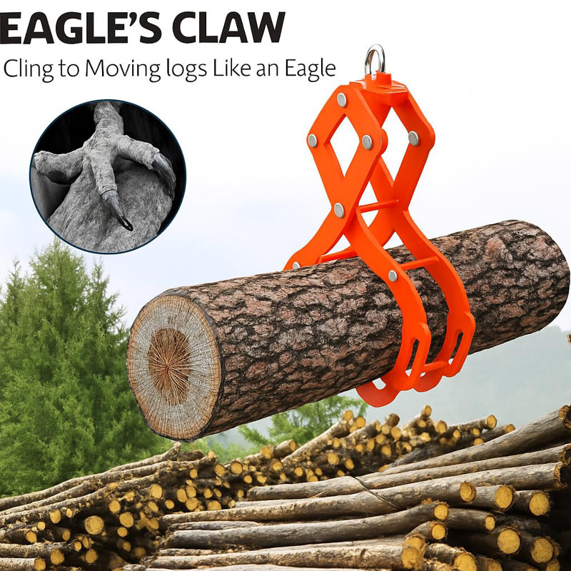 2500kg Heavy Duty Steel Log Grapple/Tongs | 5500lb Capacity Timber Skidding Tool for Tractor & ATV Use