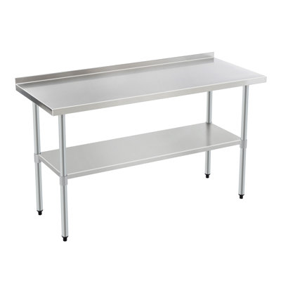 24X60 Inch Stainless Steel Prep Table With Adjustable Undershelf And Galvanized Legs, Heavy-Duty Commercial Work Table For Kitchen, Home, Restaurant, And Hotel Use