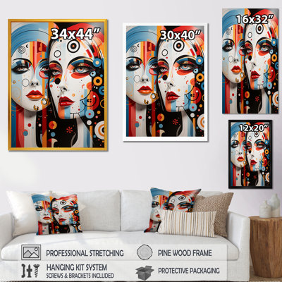 Twins Colorful Pop Art Portrait de femme IV - art mural moderne femme
