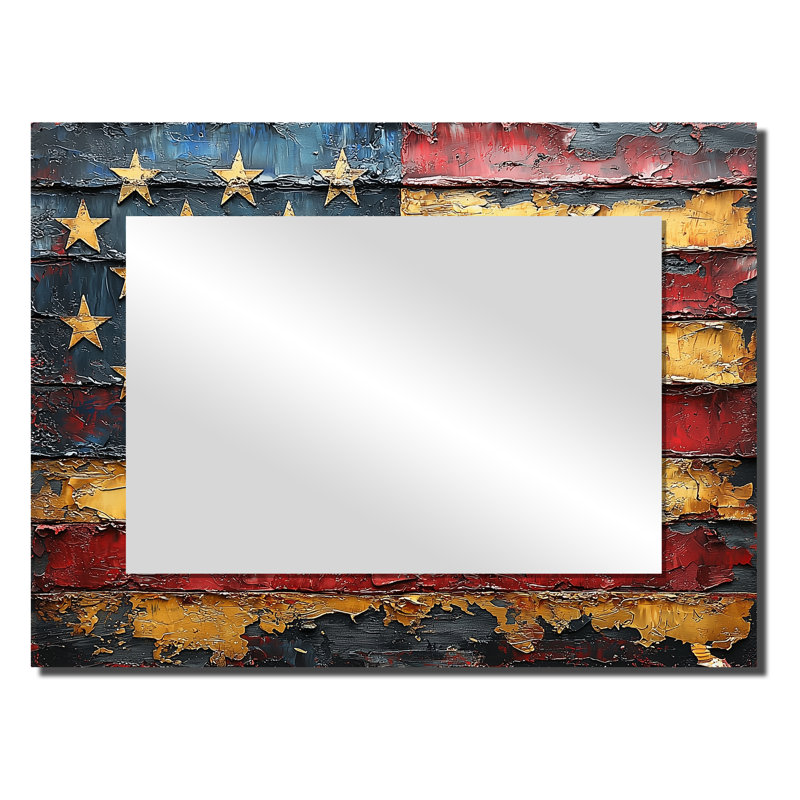 Le drapeau de la Constitution des États-Unis. I - Patriotist mural américain, art imprimé sur métal, 24 po x 32 po
