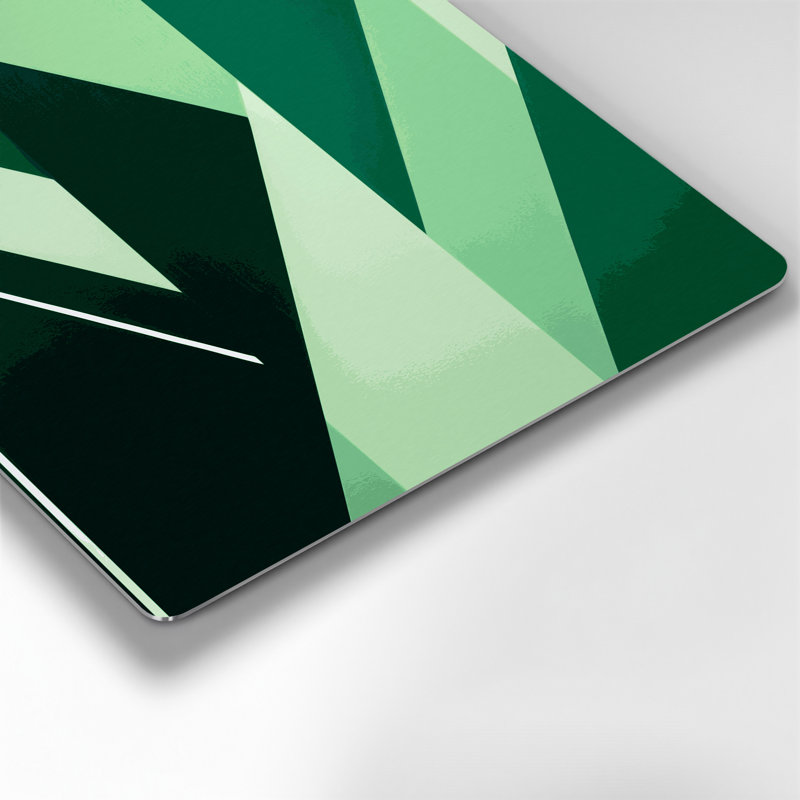 Art mural rigide en métal vert 43, H 20 po x l 24 po