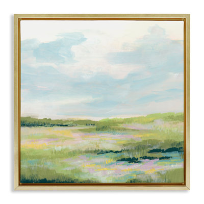 "Pastel Meadow Landscape", art mural sur toile flottante par June Erica Vess