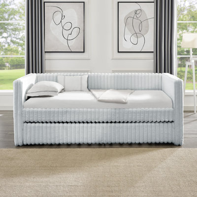 Twin Size Daybed, Upholstered Corduroy Sofa Bed -  House of Hampton®, F656D682F4A34666AF016F0C581018B1