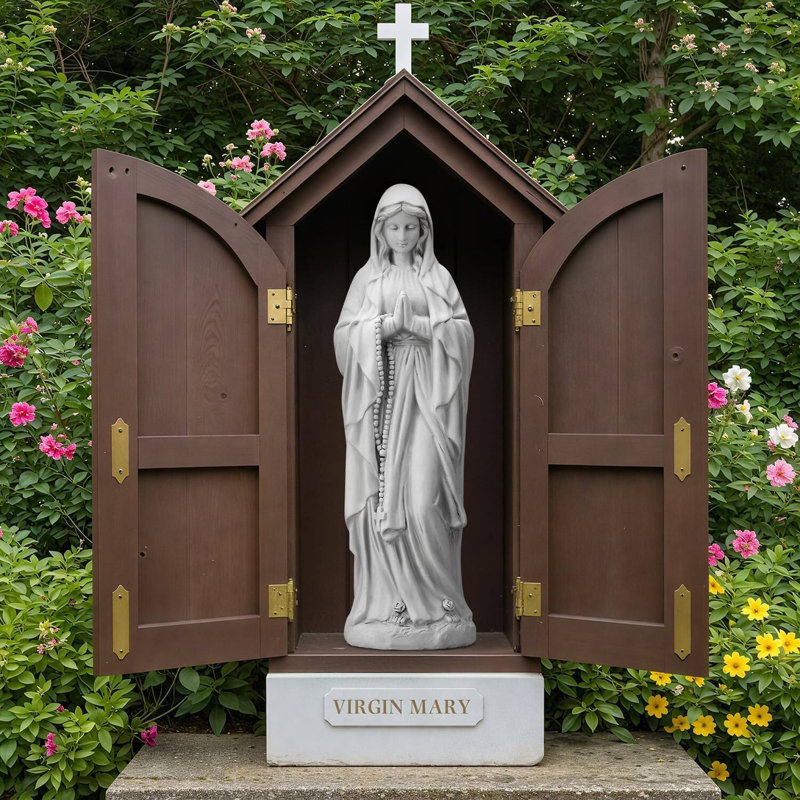 Statue de la Vierge Marie 29,9 pouces priant - Sculpture de jardin religieuse de la Mère Bénie pour la maison, la cour et le patio