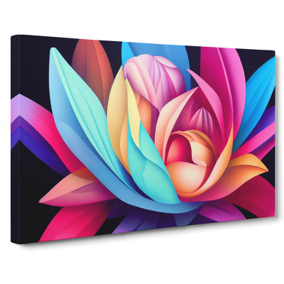 Riveting Modern Flower Art Abstract - Wrapped Canvas