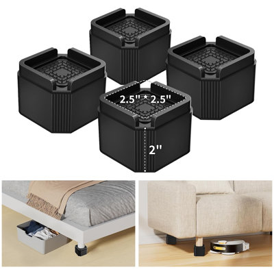 Rehausses de lit carrées empilables de 5 cm (2 pouces) - Rehausses de lit robustes