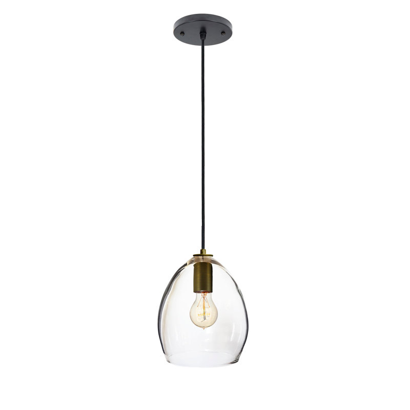 1 - Light Single Pendant, Clear, Matte Bronze, Yes