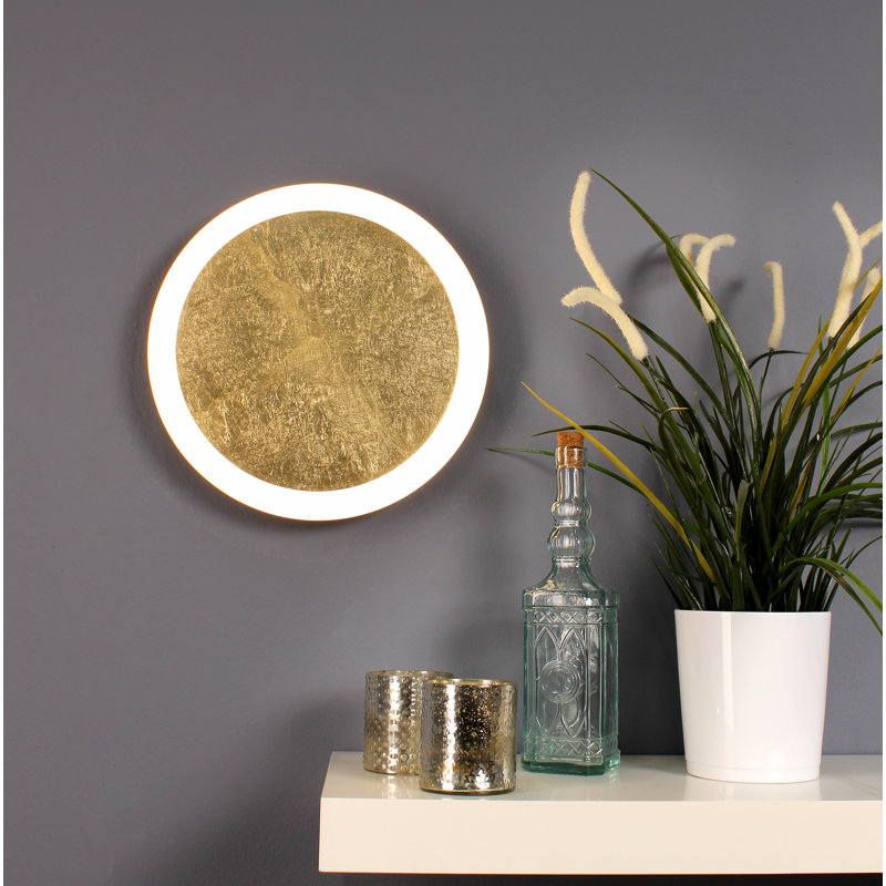 Paine LED Flush Mounted Sconce, 51cm H x 10cm W x 51cm D, Gold