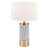  Loris 22" Tall Gray & Gold Metal Column Table Lamp With White Shade-101154866