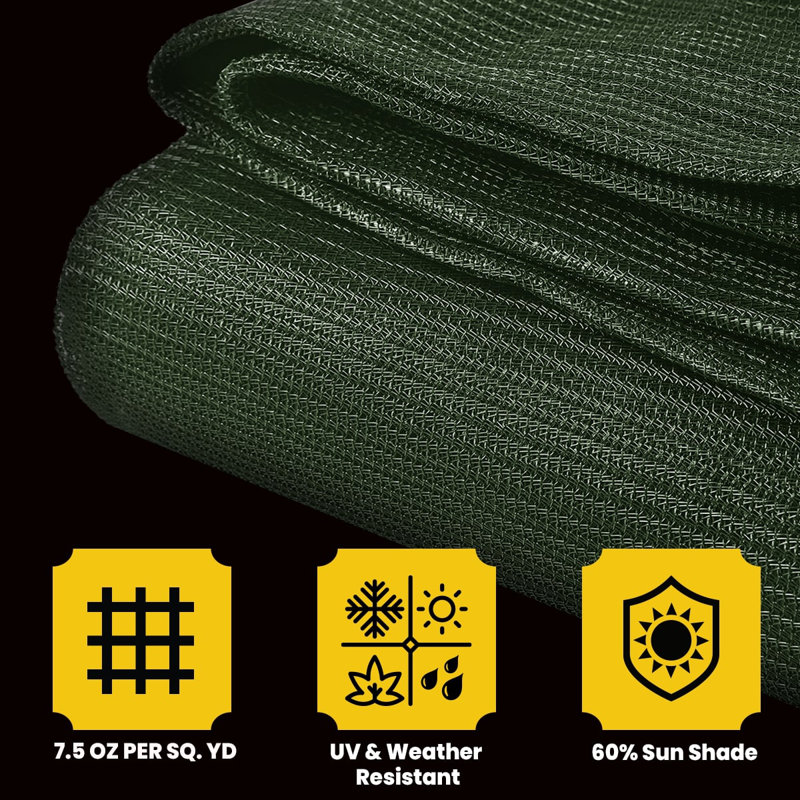 16 pi x 20 pi 250 g / m² 7,5 oz bâche robuste en maille résistante aux rayons UV, Vert
