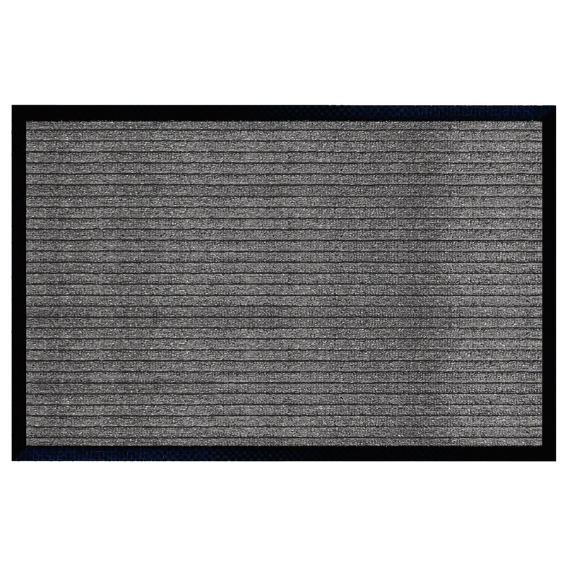 Paillasson intérieur en polypropylène antidérapant Odarius, L 18 po x L 30 po, Rayures gris foncé
