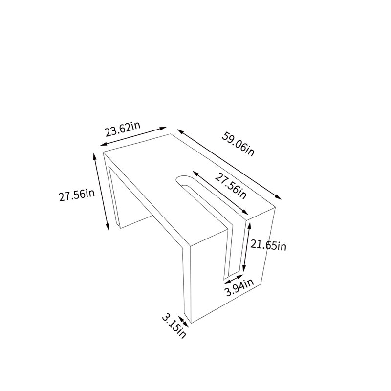 Table de présentation de vêtements, 27,56 po x 59,06 po x 23,62 po