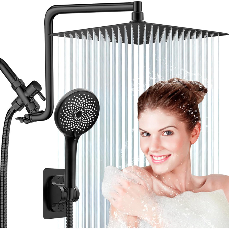 Rain Dual Shower Head 1.75 GPM GPM, Black