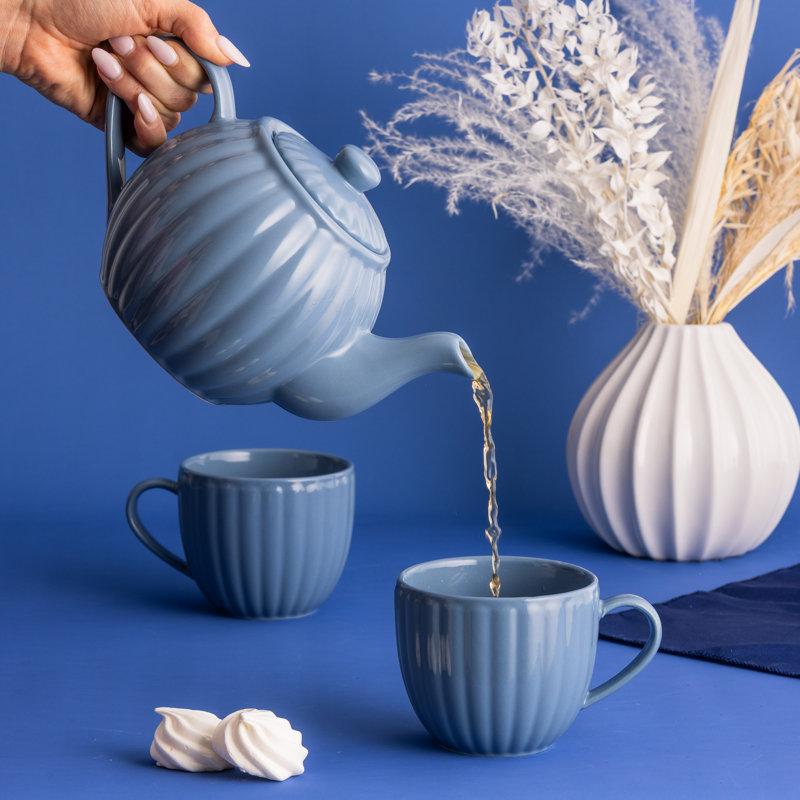 Théière et tasses Duckegg, Bleu