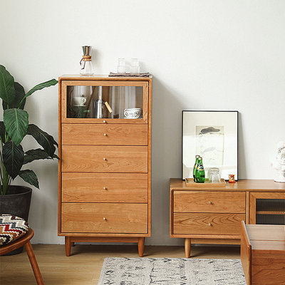 Simple Glass Cabinet Drawer Storage Cabinet