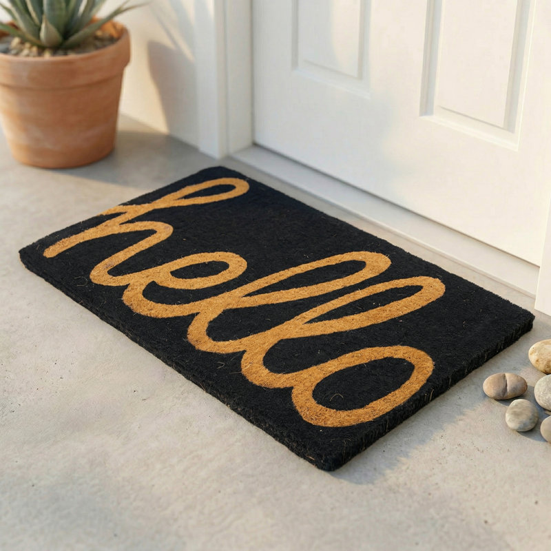 Paillasson Dewand Cursive, Noir, L 18 po x L 30 po