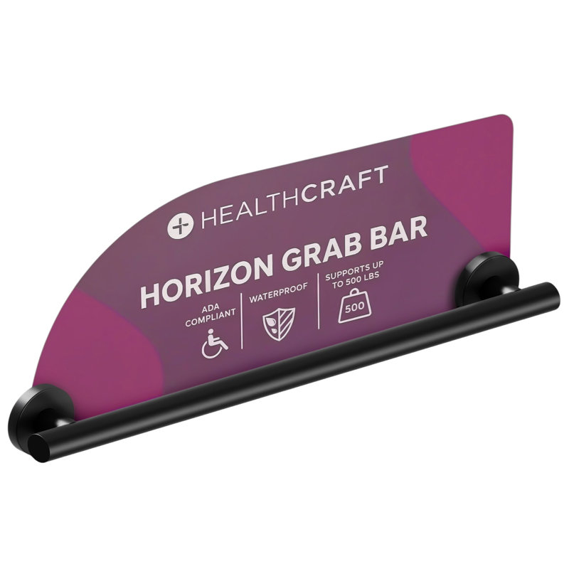 HORIZON  24 in. x 1.25 in. Grab Bar, ADA Compliant for Bath and Shower Safety (500 lb. Capacity) in Matte Black, Matte Black