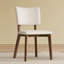 Ensemble de 2 chaises de salle à manger en bois massif de style Mid-Century moderne avec sièges confortables et fabrication en bois de frêne durable (blanc et noyer)