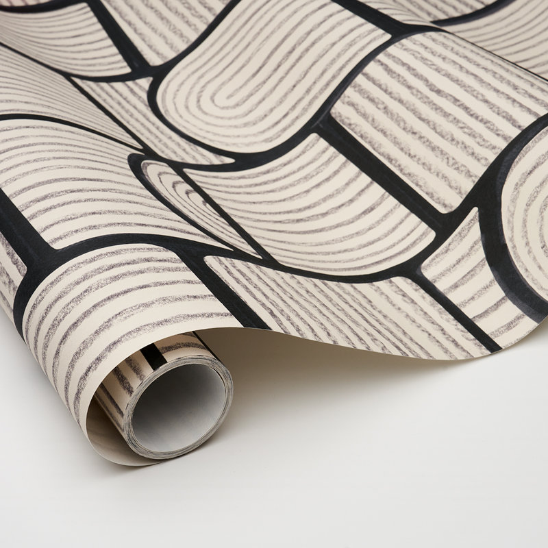 Schumacher x Backdrop Bloomsbury Wallpaper, Carbon