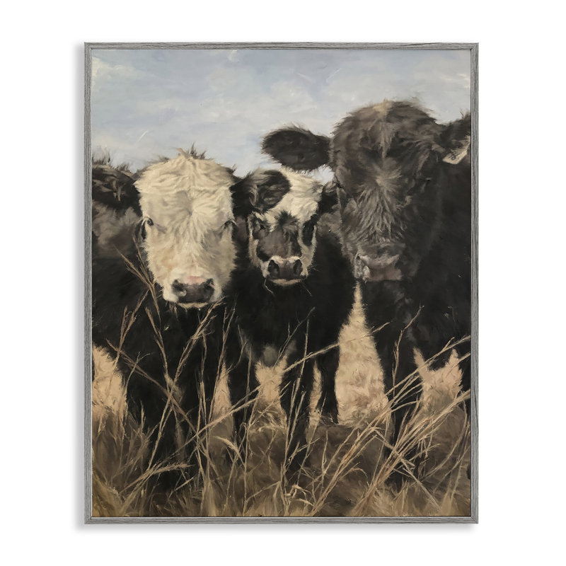 All in Cow Family, estampe numérique par Carla D'aguanno, Estampe numérique Farmhouse, H 20 po x l 16 po