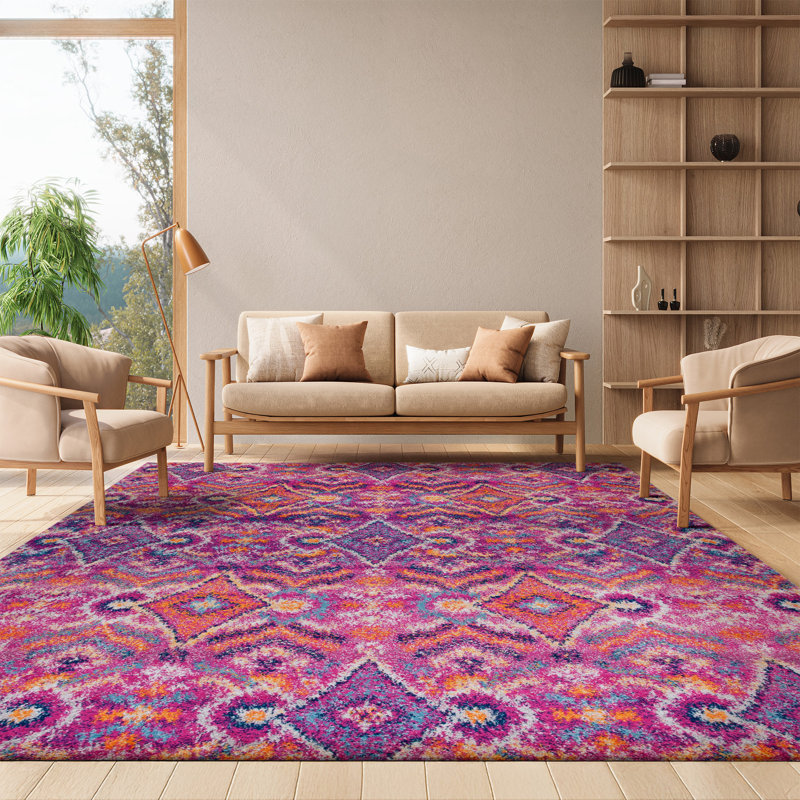 Christa Oriental Fuchsia Area Rug, Rectangle 8' x 10'
