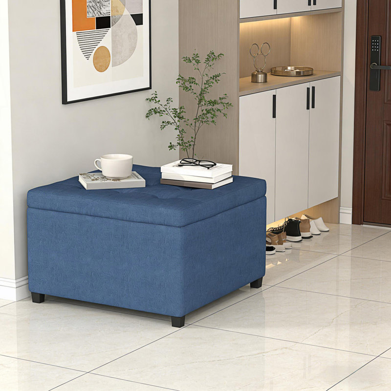Entryway Bench, Round Storage Ottoman Bench