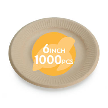 Nicole Home Collection 6 | White| Pack of 1000 Paper Plates, 6-Inch